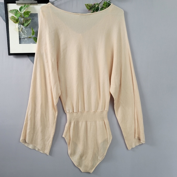 Zara Knit Wide Sleeve Button Front Bodysuit S - Picture 5 of 15